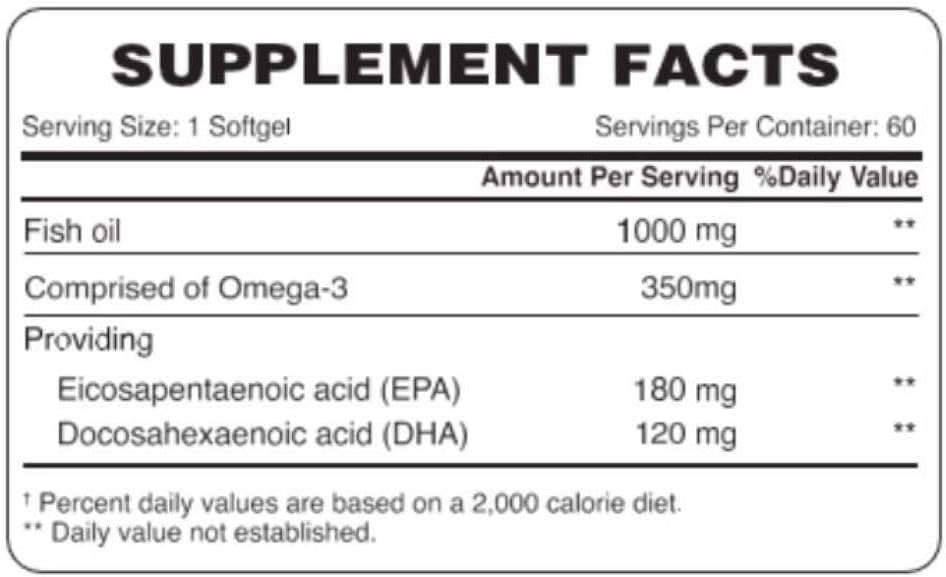 Organic Earth Omega-3 Fish Oil 1000mg - 60 Softgels