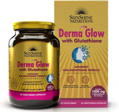 Sunshine Nutrition Derma Glow – 1000mg L-Glutathione Skin Brightening & Antioxidant Support - 60 Veg Capsules