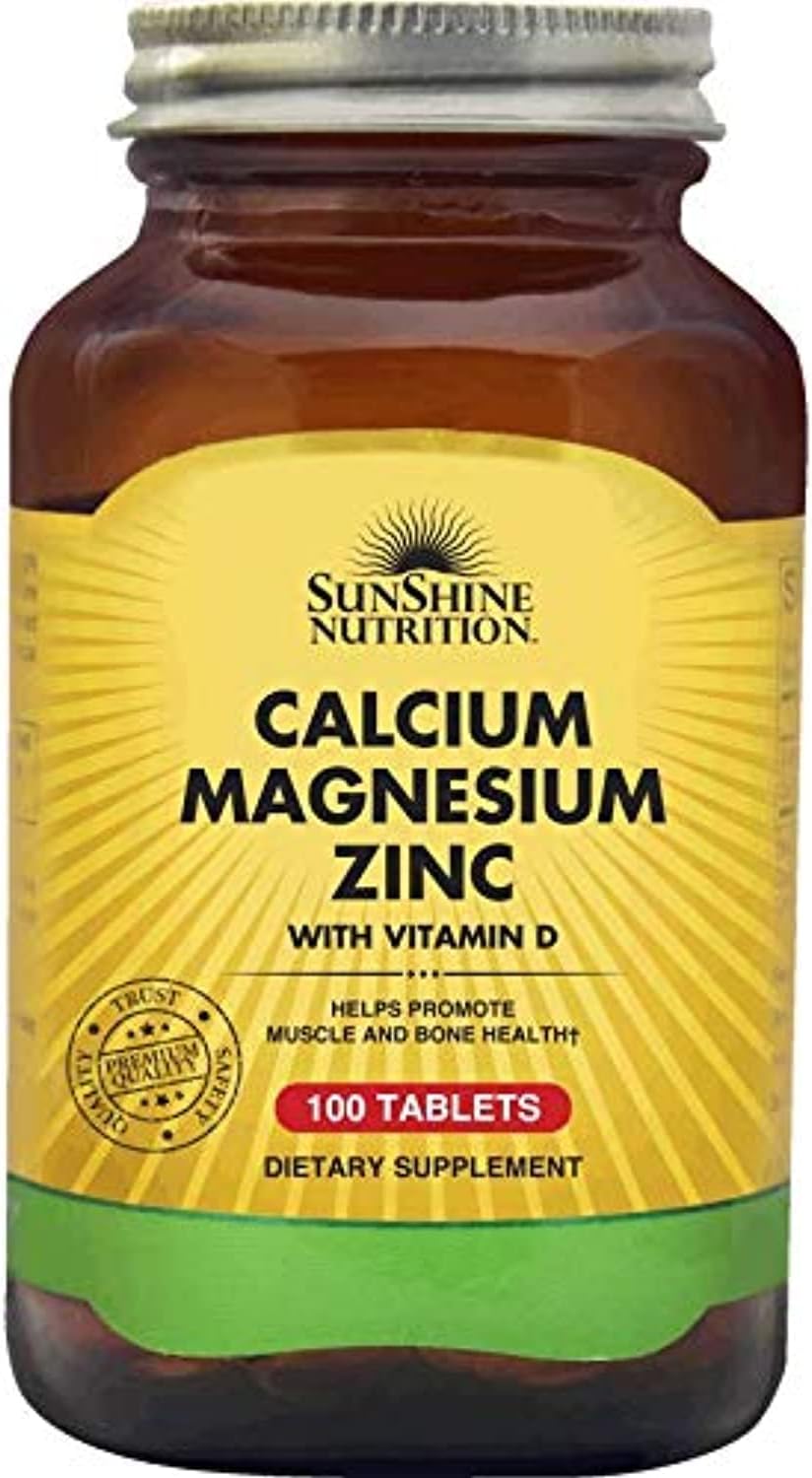 Sunshine Nutrition Calcium Magnesium Zinc With Vitamin D - 100 Tablets