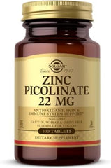 Solgar Zinc Picolinate 22mg - 100 Tablets
