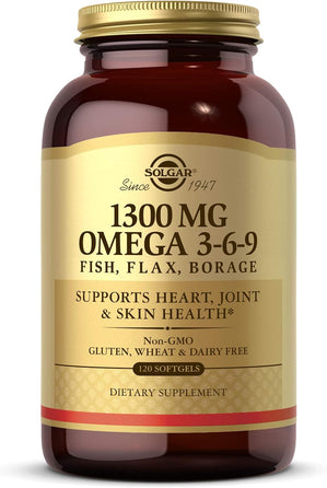 Solgar Omega 3-6-9 Fish, Flax, Borage 1300 mg - 120 Softgels
