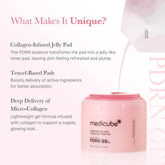 Medicube PDRN Pink Collagen Toning Gel Toner Pads - 120ml, Pack of 70's