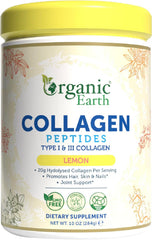 Organic Earth Collagen Peptides Lemon 20g Hydrolysed Collagen - 284g