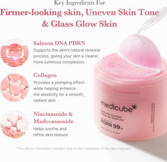 Medicube PDRN Pink Collagen Toning Gel Toner Pads - 120ml, Pack of 70's
