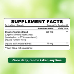 Organic Earth Extra Strength Turmeric - 60 Capsules