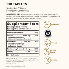 Solgar Calcium Magnesium Plus Zinc - 100 Tablets