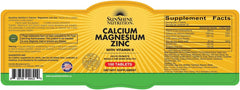 Sunshine Nutrition Calcium Magnesium Zinc With Vitamin D - 100 Tablets
