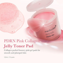 Medicube PDRN Pink Collagen Toning Gel Toner Pads - 120ml, Pack of 70's