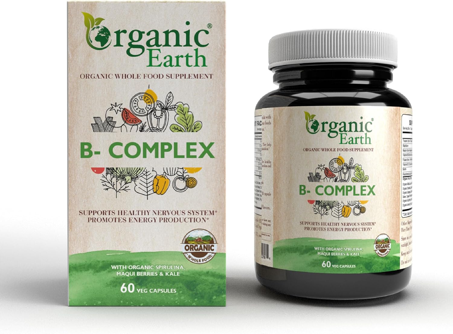 Organic Earth B- Complex - 60 Capsules