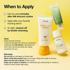 Anua Zero-Cast SPF 50 Moisturizing Finish Sunscreen - 50ml