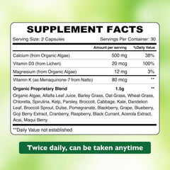 Organic Earth Plant Based Calcium - 60 Capsules