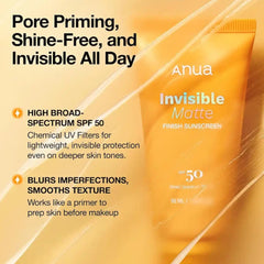 Anua Invisible Matte Finish SPF 50 Sunscreen - 50ml